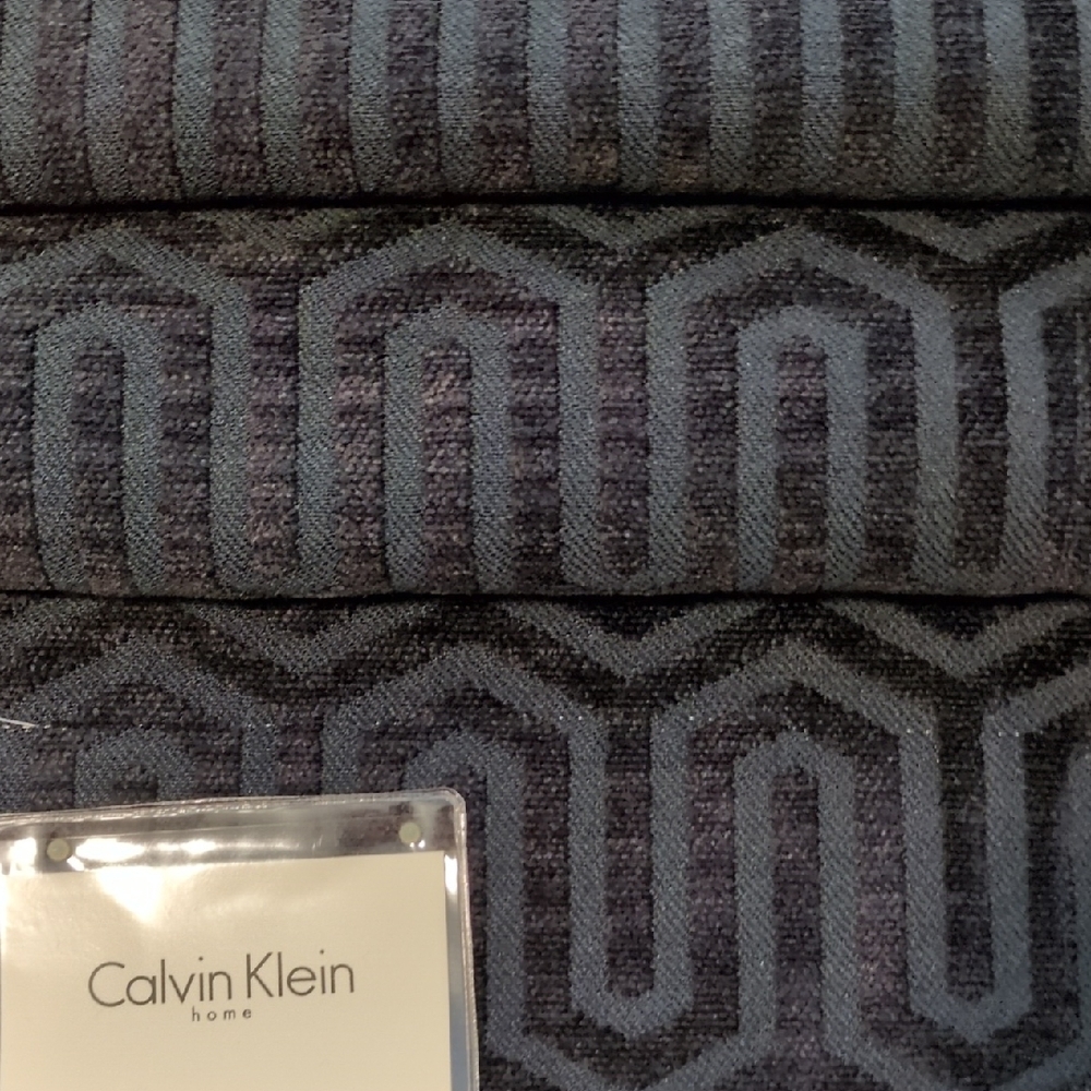 Calvin Klein Jet Black Textured Velvet/Velour Fabric Piece - 24" x 25"